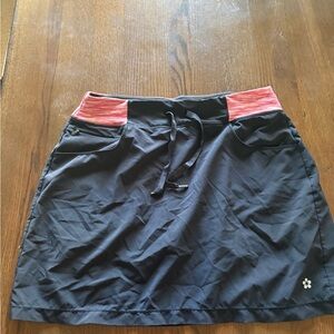 Tuff Athletics Black Skort with Coral Waist Panels